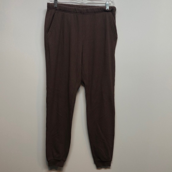 aerie Pants - Aerie Waffle Joggers Women's S/P chocolate brown sweat pants thermal EUC
